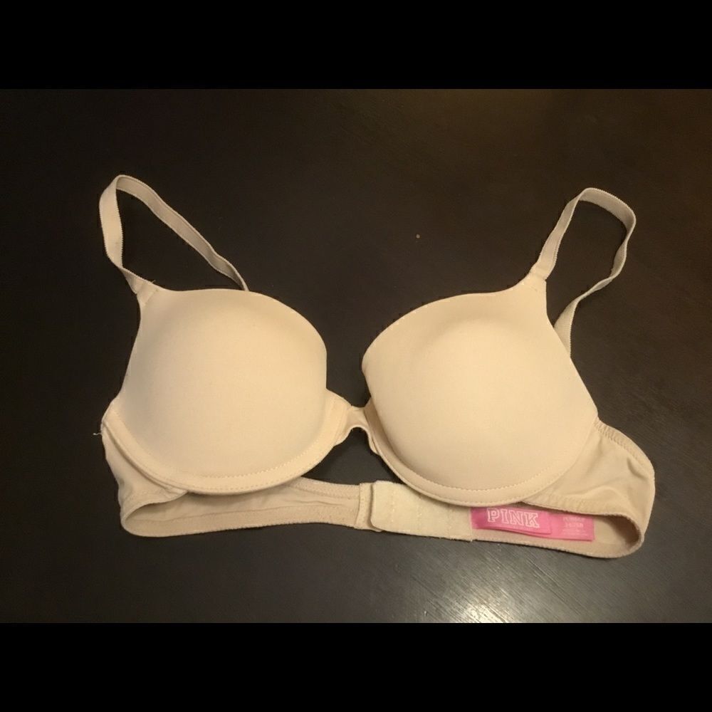 Pink Victoria’s Secret Push Up Bra Nude 34B